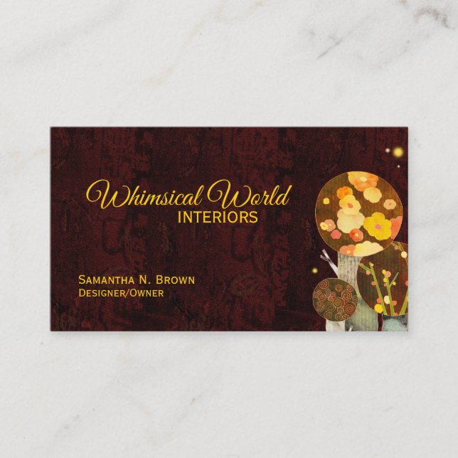 Autumn Trees Interior Designer Business Card (Front)