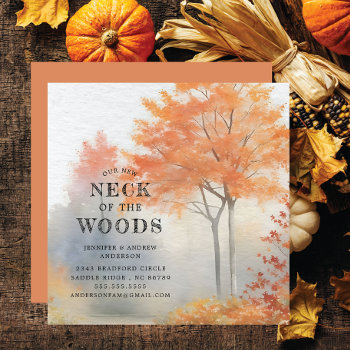 Autumn Trees Moving Announcement by invitationstop at Zazzle
