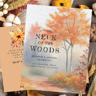 Autumn Trees Moving Announcement Postcard