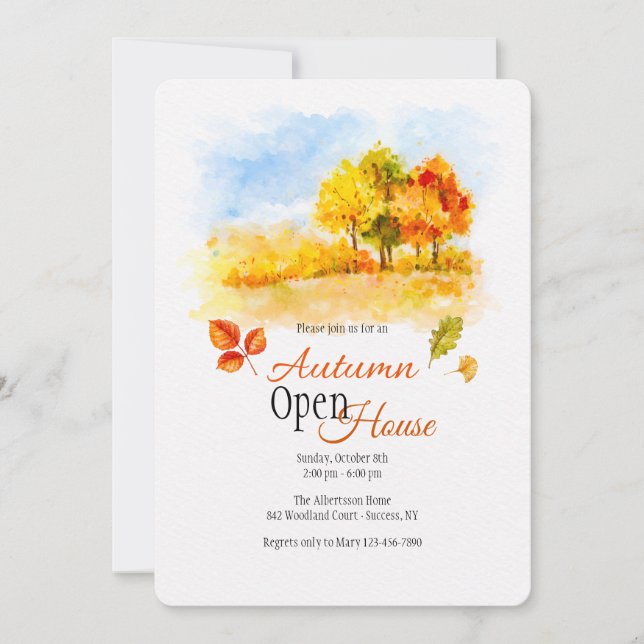 Autumn Trees Open House Invitation (Front)