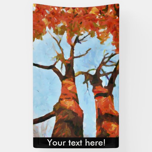 Autumn trees painting banner