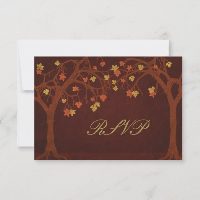 Autumn Trees RSVP Response Card (Front)