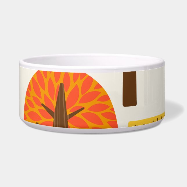 Autumn trees, seamless pattern. bowl (Front)