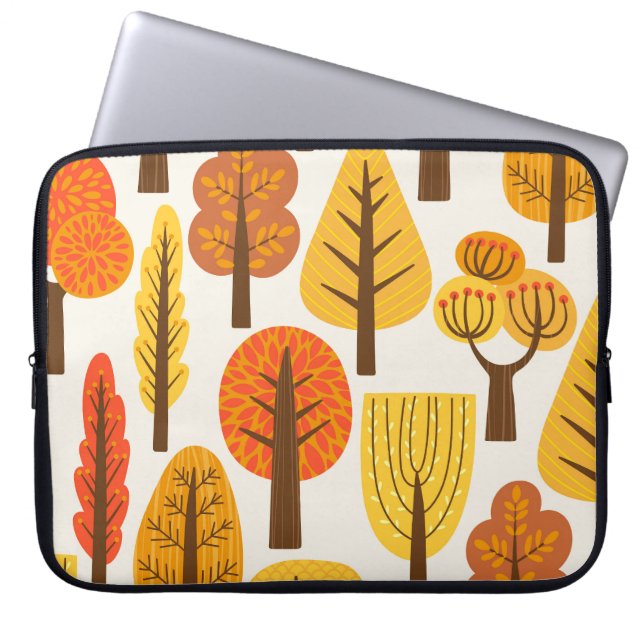 Autumn trees, seamless pattern. laptop sleeve (Front)