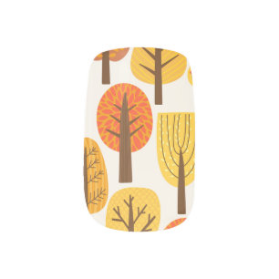 Autumn trees, seamless pattern. minx nail art