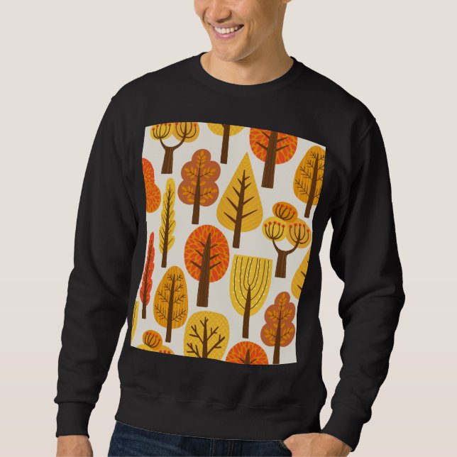 Autumn trees, seamless pattern. sweatshirt (Front)