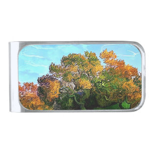 AUTUMN TREES SILVER FINISH MONEY CLIP