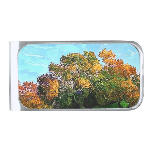 AUTUMN TREES SILVER FINISH MONEY CLIP (Front)