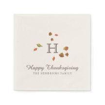 Autumn Trees Thanksgiving Monogram