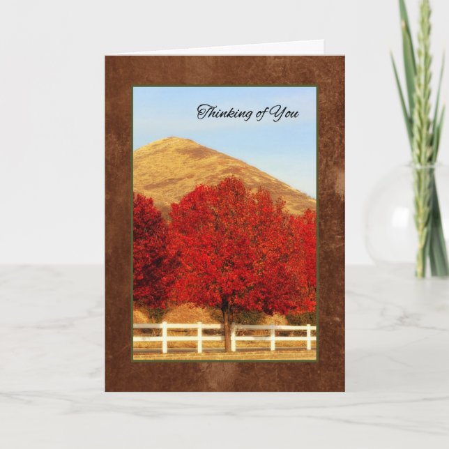 Autumn Trees Thinking of You Will Warm My Heart Card (Front)