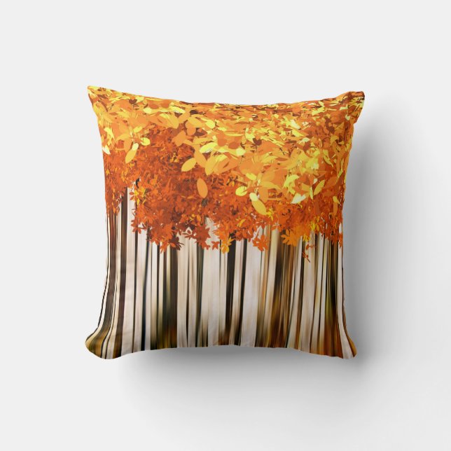 Autumn Trees Throw Pillow (Front)