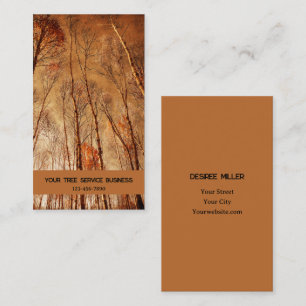 Autumn Trees Vintage Brown Orange Woodland Forest Business Card