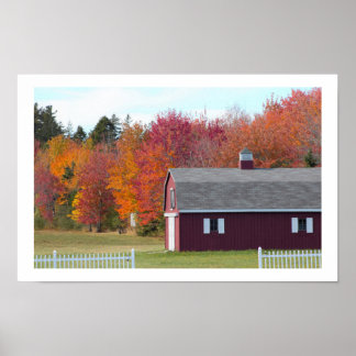 Autumn Trees With Barn Poster