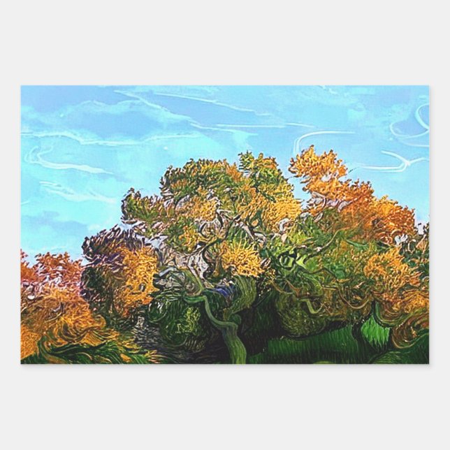 AUTUMN TREES WRAPPING PAPER SHEETS (Front)