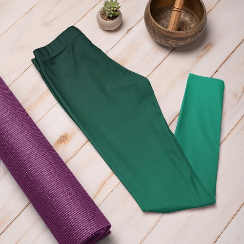 Autumn Trend Color Jade Green Ombre Leggings