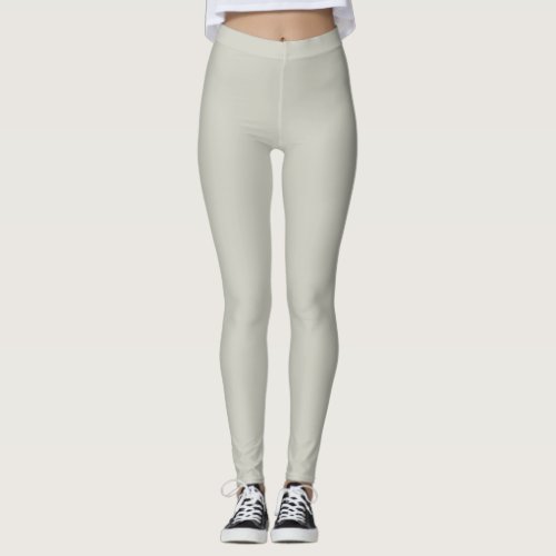 Autumn Trend Color Light Silver Gray Solid Leggings