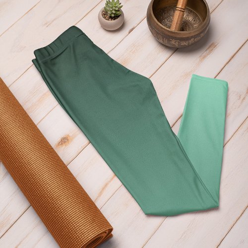 Autumn Trend Color Minty Green Ombre Leggings