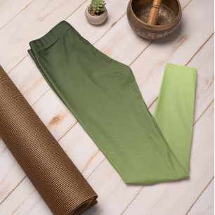 Autumn Trend Color Spring Green Ombre Leggings