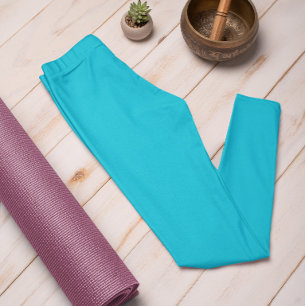 Autumn Trend Color Vivid Cyan Solid Leggings