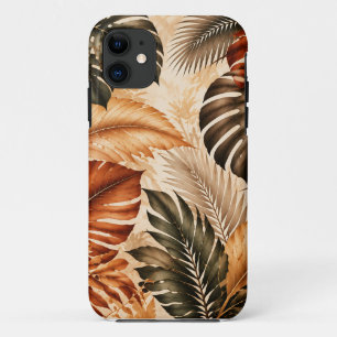 Autumn Tropical Monstera Botanical Pattern iPhone 11 Case