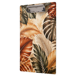 Autumn Tropical Monstera Botanical Pattern Clipboard