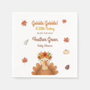 Autumn Turkey Baby Shower Napkins