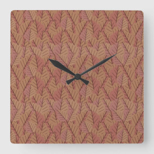 Autumn Twig Square Wall Clock