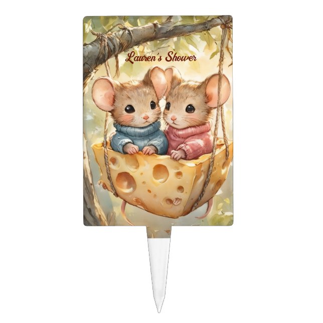 Autumn Twin Baby Shower  Cake Topper (Front)