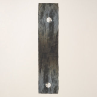 Autumn Two Full Moons Black 128 Clouds Long Scarf
