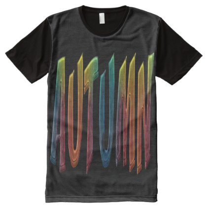 Autumn Typography Fall Season Colors Text All-Over-Print Shirt
