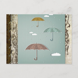 Autumn Umbrellas Postcard