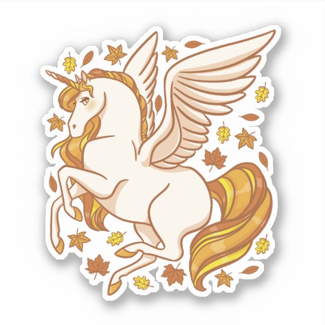 Autumn Unicorn  Sticker (Front)