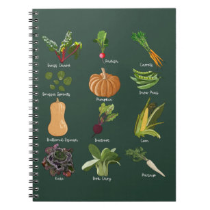 Autumn Veggies Funny Types of Fall Vegetables Notebook