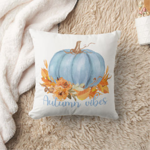 Autumn Farmhouse Pillow Covers Set Blue Pumpkin Decorative - Temu