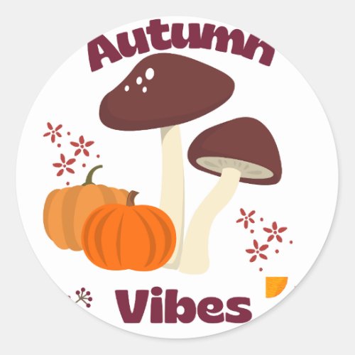 Autumn Vibes Classic Round Sticker