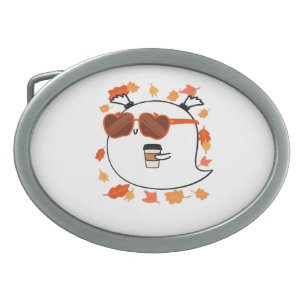 Autumn Vibes Cute Ghost Classic T-Shirt Belt Buckle