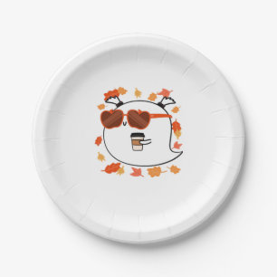 Autumn Vibes Cute Ghost Classic T-Shirt Paper Plates