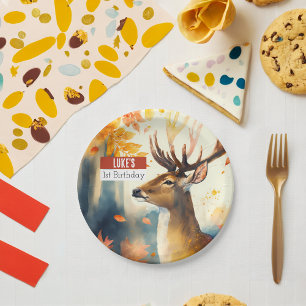 Autumn vibes Deer -  Birthday Party - Paper Plates