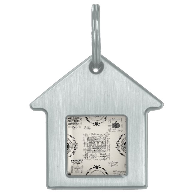 Autumn Vibes Dog ID Tags (Front)