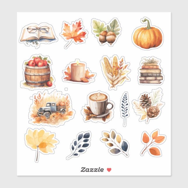 Autumn Vibes Fall 16 Sticker Pack (Sheet)