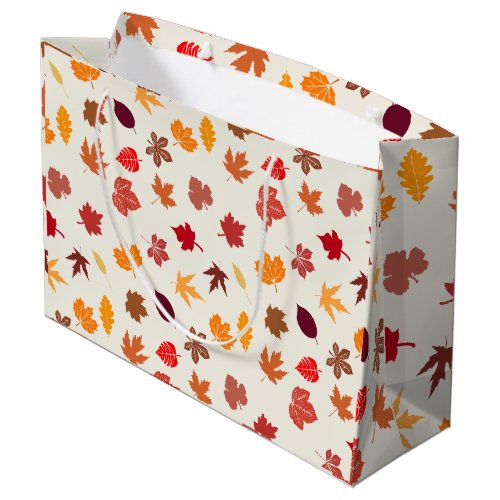 Autumn Vibes Fall Leaves Large Gift Bag