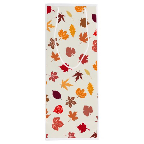 Autumn Vibes Fall Leaves Wine Gift Bag