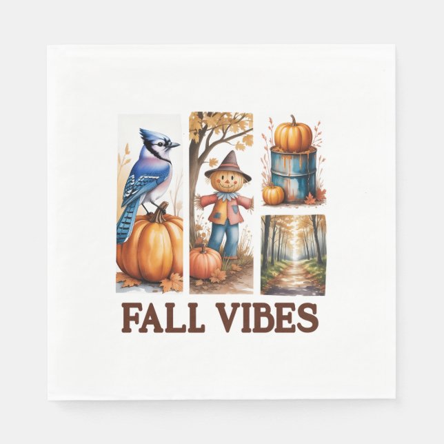 Autumn Vibes Fall Vibes Napkins (Front)