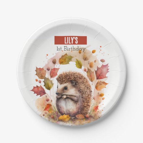 Autumn vibes Hedgehog _  Birthday Party _ Paper Plates