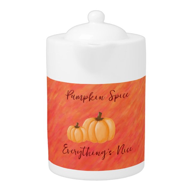 Autumn Vibes-Pumpkin Spice- Teapot (Front)