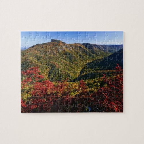 Autumn view of Linville Gorge often called the Jigsaw Puzzle