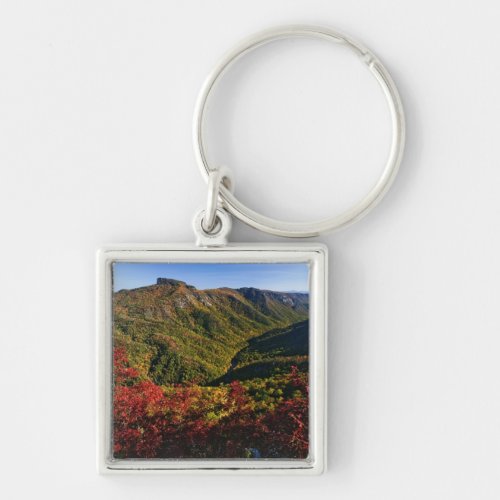 Autumn view of Linville Gorge often called the Keychain