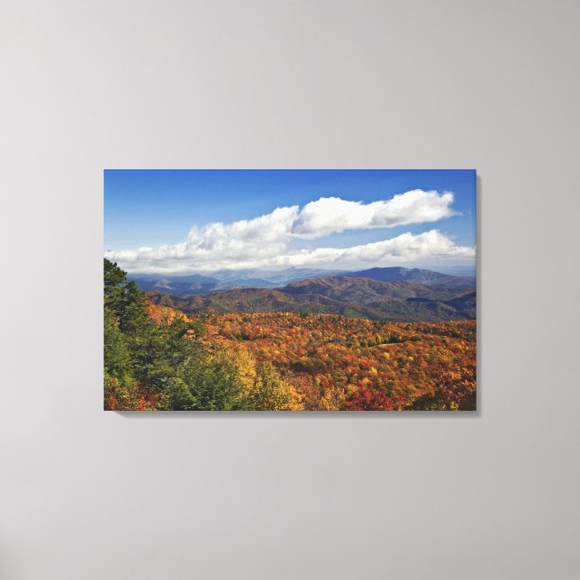 Autumn view of Southern Appalachian Mountains Canvas Print (Front)