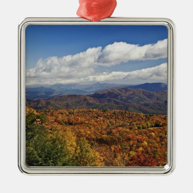 Autumn view of Southern Appalachian Mountains Metal Ornament (Front)
