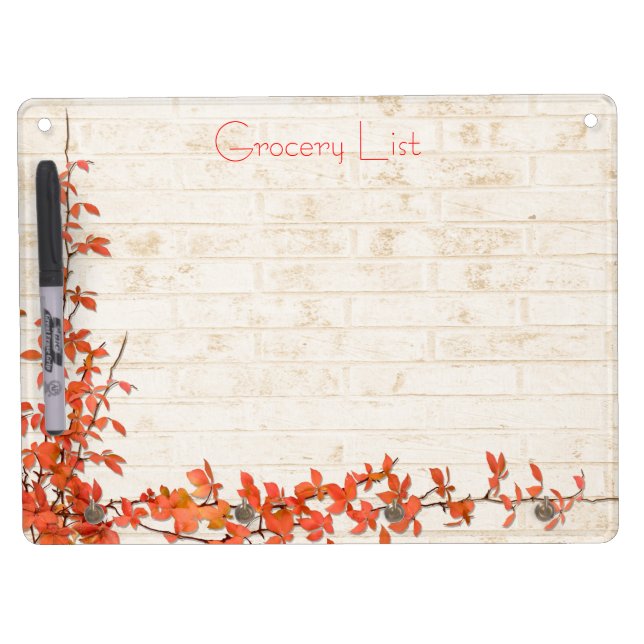 Autumn Vine Dry Erase Board With Keychain Holder (Front)
